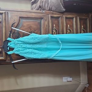 David's Bridal Bridesmaid Lace Halter Dress